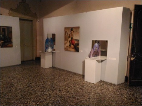 Some works on display at the duo exhibition by International italian artist Lucia Oliva and Fabio Hurtado