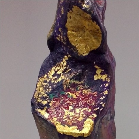 The mother, artwork on volcanic rock from Sicily by Lucia Oliva