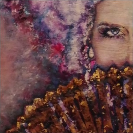 A detail of Lucia Oliva's new Artwork, Cipria, on marble