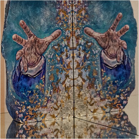 The new 2017 artwork by the international contemporary artist Lucia Oliva, first exhibited in Chiavari at Palazzo Rocca Museum