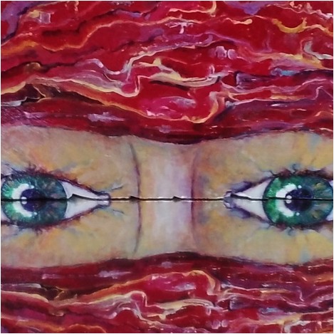 The international artist Lucia Oliva and her artwork The veiled glance