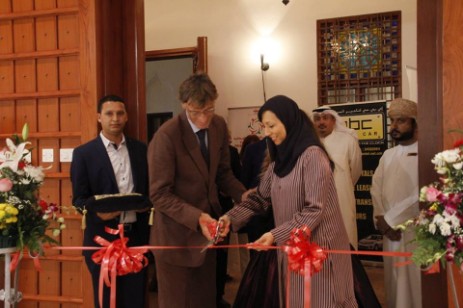 Opening night of the solo exhibition in Muscat by Lucia Oliva