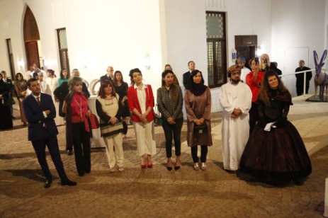 Opening night of the solo exhibition in Muscat by Lucia Oliva