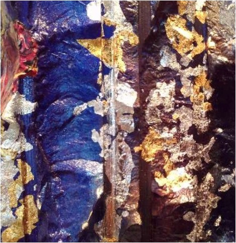  Italian international artist Lucia Oliva,  Water source of life, artwork on marble